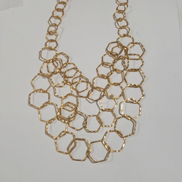 Layered Gold tone Dainty Hoop Design Necklace - Women's Fashion Jewelry - Picture 1 of 6